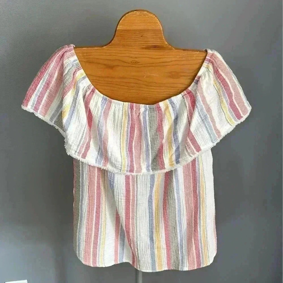 Allison Joy Evereve Striped Linen Top Size S - Picture 3 of 6
